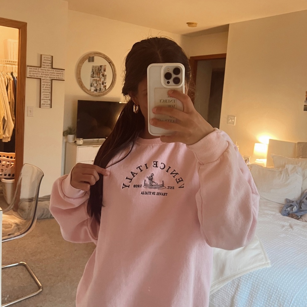 PINK VENICE ITALY SWEATSHIRT💐💝🌈
